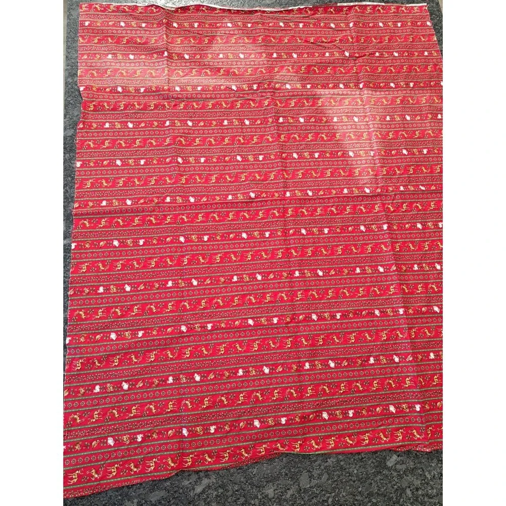 VTG VIP Cranston Print Works Cotton Christmas Fabric 4 Different Pieces FLAWS